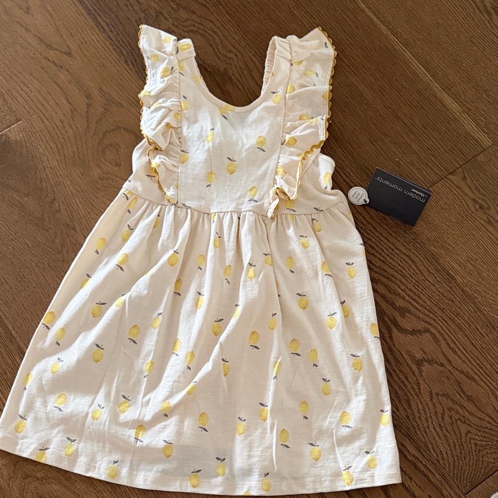 NWT Cream dress with Lemon Print Kids